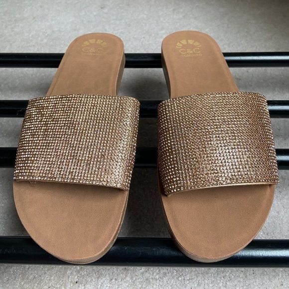 C & C California Flex One Rhinestone Sandals - NEW NWOB - Picture 2 of 8